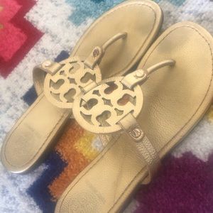 Size 10 Tory Burch Miller gold sandals